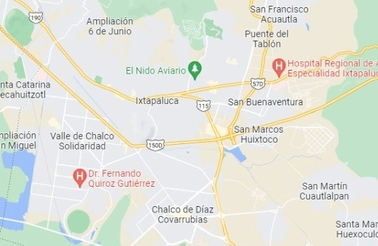 Los manifestantes cerraron parcialmente la carretera México-Puebla, a la altura de la Fiscalía del Estado de México. Imagen tomada de Google Maps