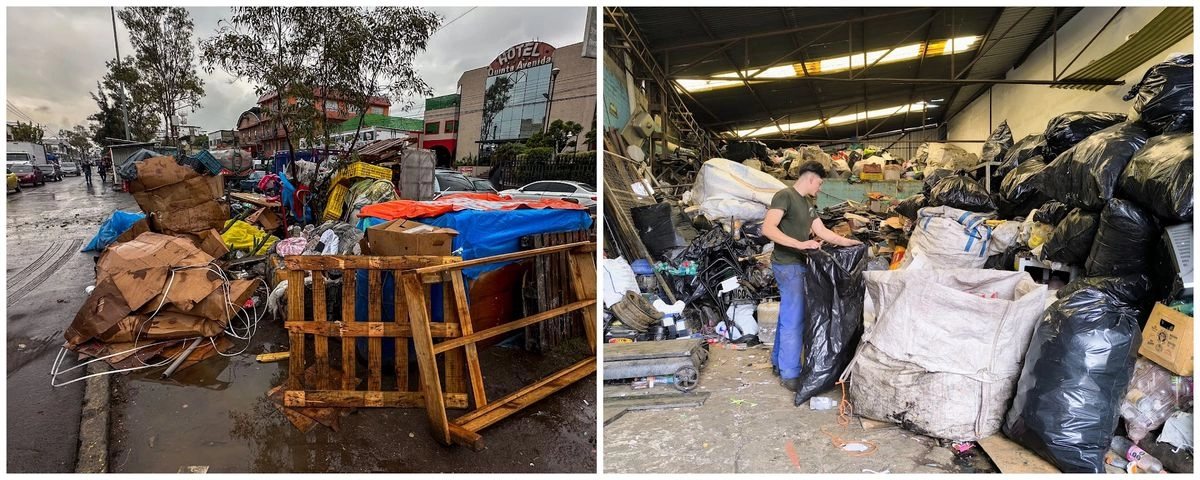 Hasta media tonelada de residuos son llevados todos los días a centros de reciclaje. El mercado de San Juan, en Iztapalapa, enfrenta un gran problema en temporada de lluvias debido a la gran acumulación de basura.