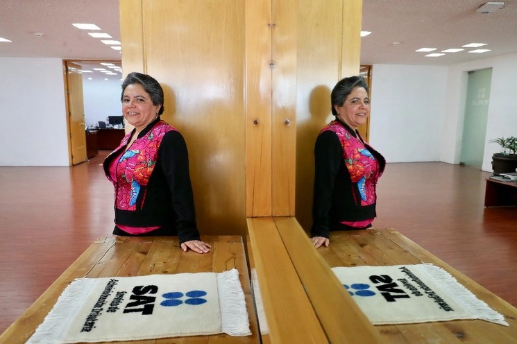 Raquel Buenrostro Sánchez, jefa del SAT, en entrevista, el 2 de Junio de 2020. Foto Luis Castillo