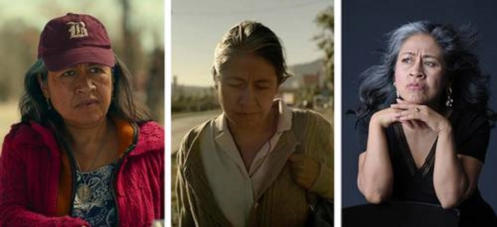 En las dos primeras imágenes, la también activista, en un fotograma de ‘Somos’ y en otro de ‘Sin señas particulares’. Foto cortesía de la artista


