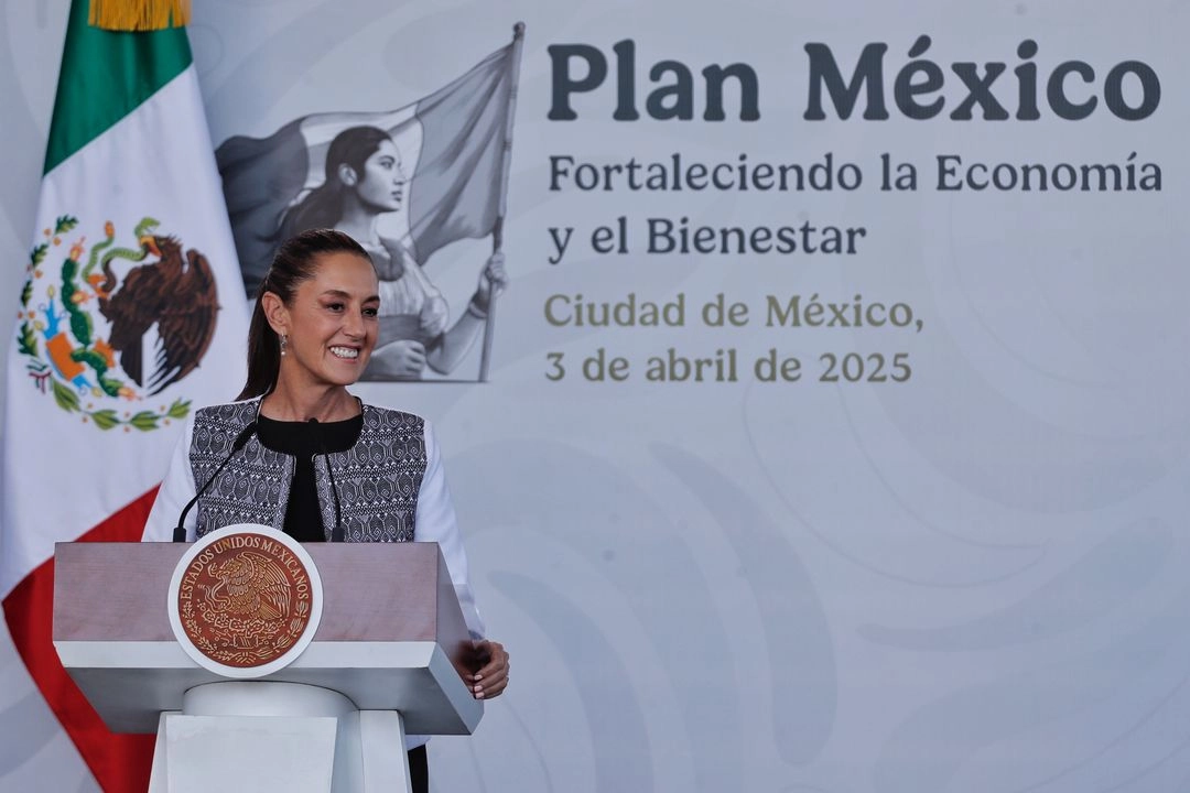 La presidenta Claudia Sheinbaum preside Aceleramos el Plan México en el Museo Nacional de Antropología, el 3 de Abril de 2025. Foto 