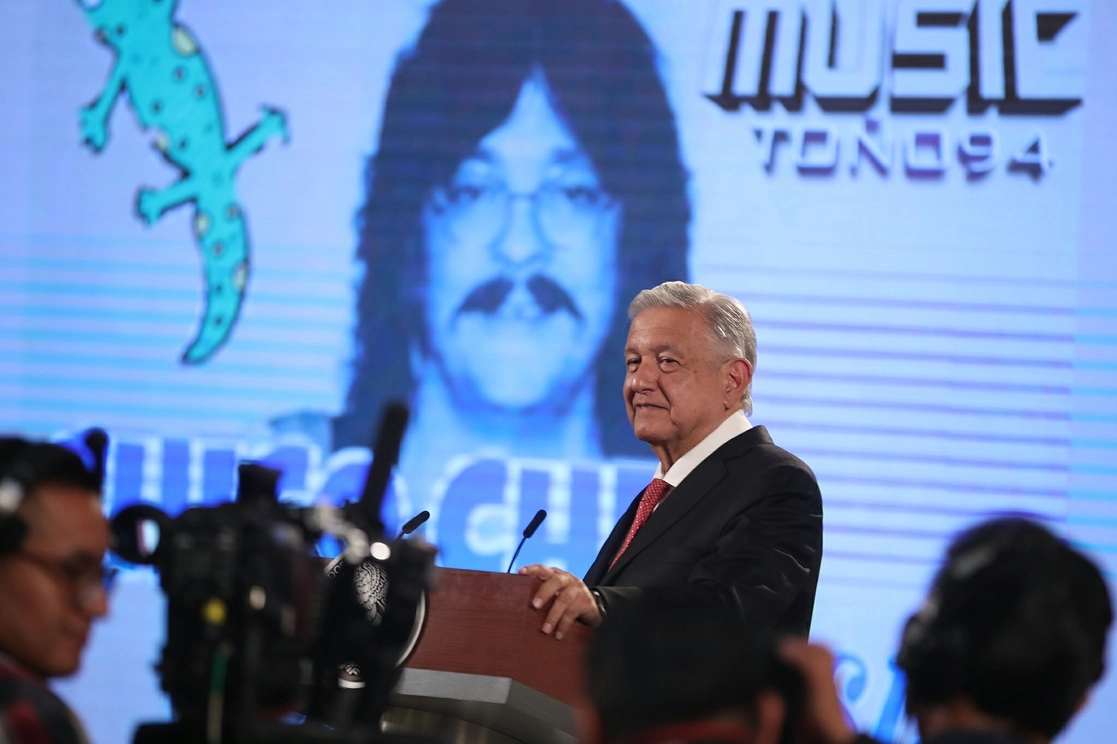 El presidente Andrés Manuel López durante la conferencia mañanera de ayer. Foto José Antonio López