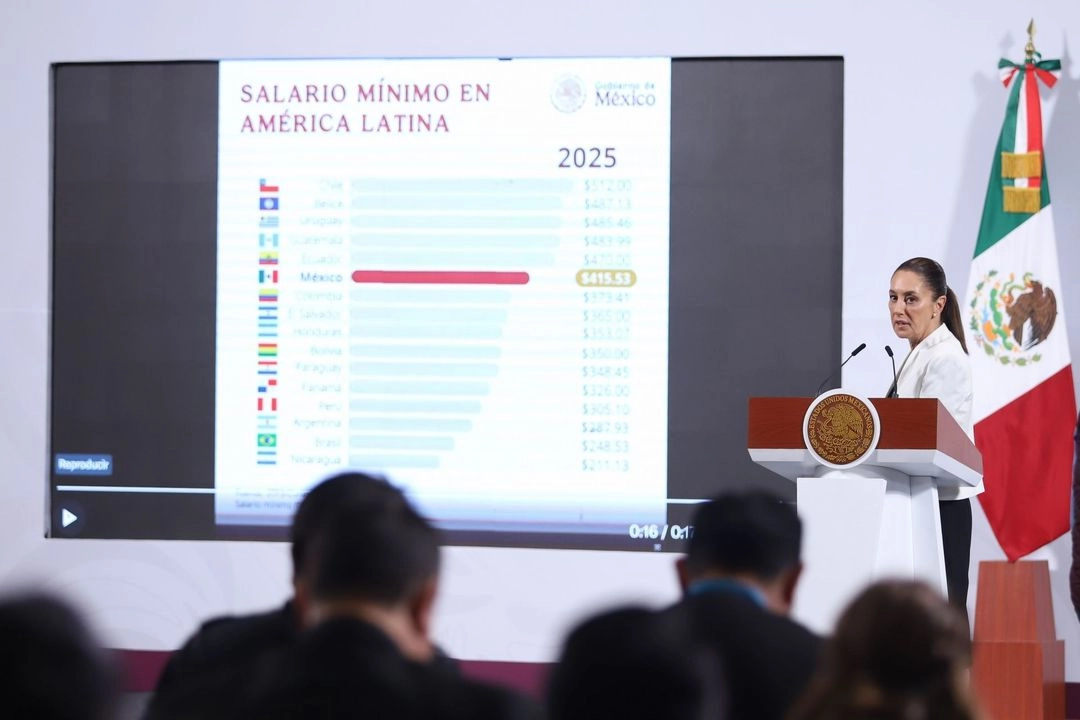La presidenta Claudia Sheinbaum durante la mañanera del pueblo desde Palacio Nacional, el 24 de abril de 2024. Foto 