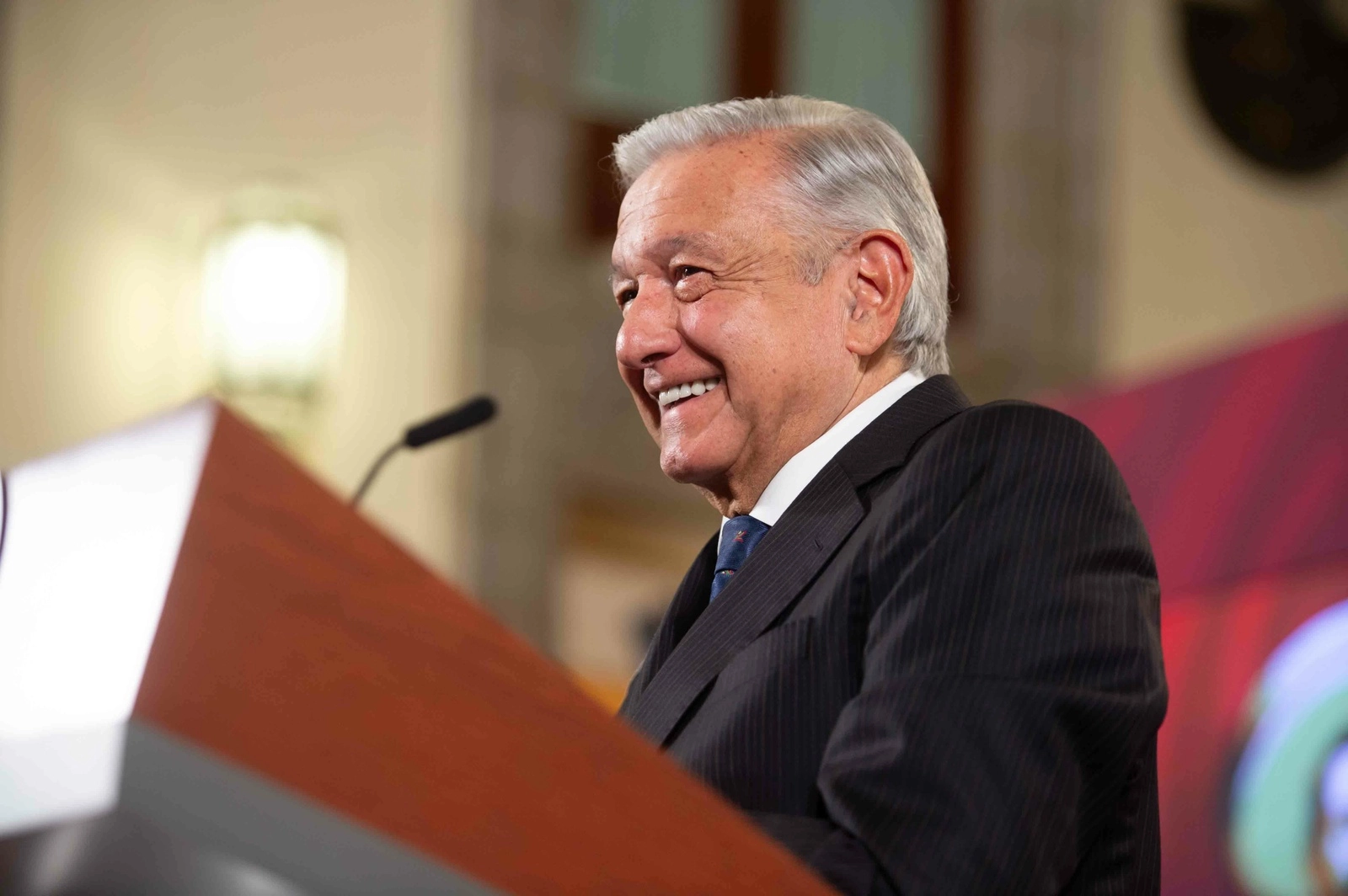 El presidente de México Andrés Manuel López Obrador durante una de sus conferencias matutinas en Palacio Nacional, el 4 de octubre de 2023. Foto cortesía Presidencia