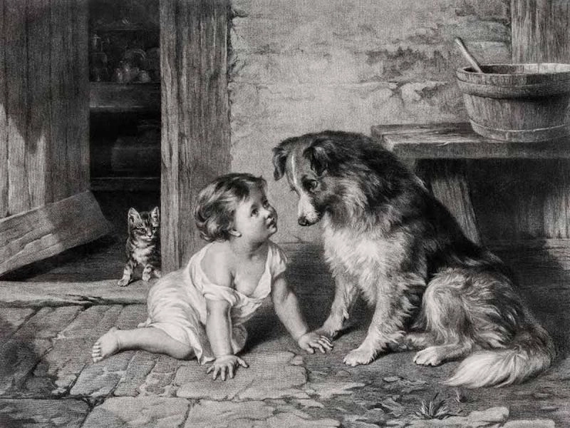 Aguafuerte sobre papel, '¿No puedes hablar?', de George James Zobel. Grabado tomado de la obra de George Augustus Holmes. Foto cortesía del recinto