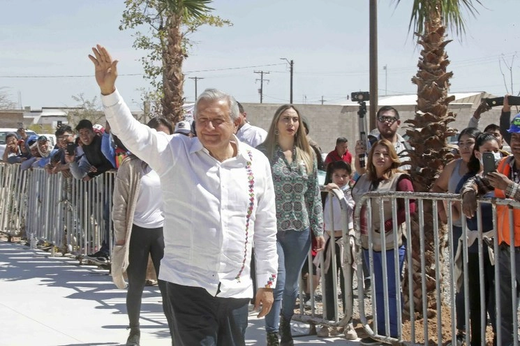 El presidente Andrés Manuel López Obrador en San Luis Río Colorado, Sonora. Foto Presidencia 