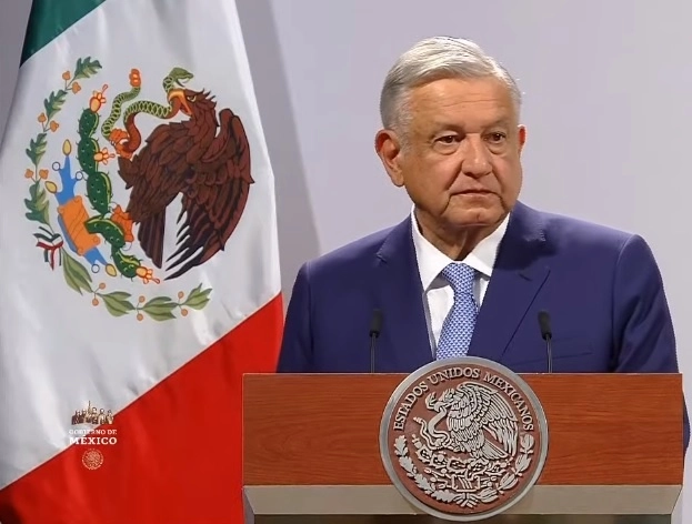 El presidente Andrés Manuel López Obrador, durante su informe trimestral de esta tarde. Fotograma tomado del video emitido por el Gobierno de México