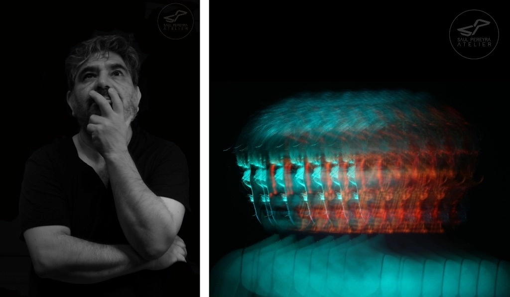 'El rostro eludido' es la primera muestra individual de Carlos Santos Coy (imagen de la izquierda); se presentará en Saúl Pereyra (Atelier), espacio independiente ubicado en Cholula, Puebla. Foto cortesía del entrevistado