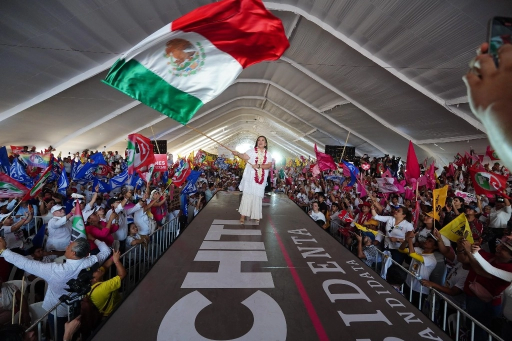 La candidata presidencial Xóchitl Gálvez, cerró camaña este fin de semana en el estado de Veracruz. Foto @XochitlGalvez