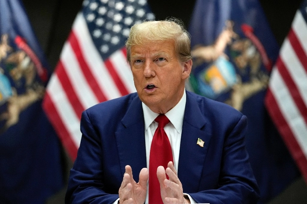 El candidato presidencial republicano Donald Trump, en un evento de campaña, en Grand Rapids, Michigan, esta semana. Foto Ap