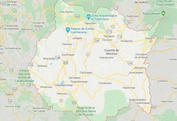 Se han registrado varios actos de violencia en las últimas horas en el estado de Morelos. Captura de imagen de Google Maps