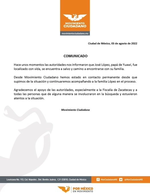 La dirigencia de Movimiento Ciudadano dio a conocer el hallazgo.