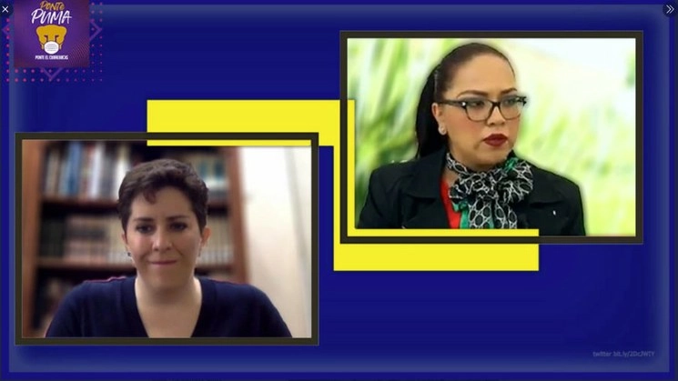 Angélica Chávez Gutiérrez es experta en derechos humanos y María Fernanda Sánchez Díaz en victimología. Imagen tomada del Twitter @UNAM_MX
