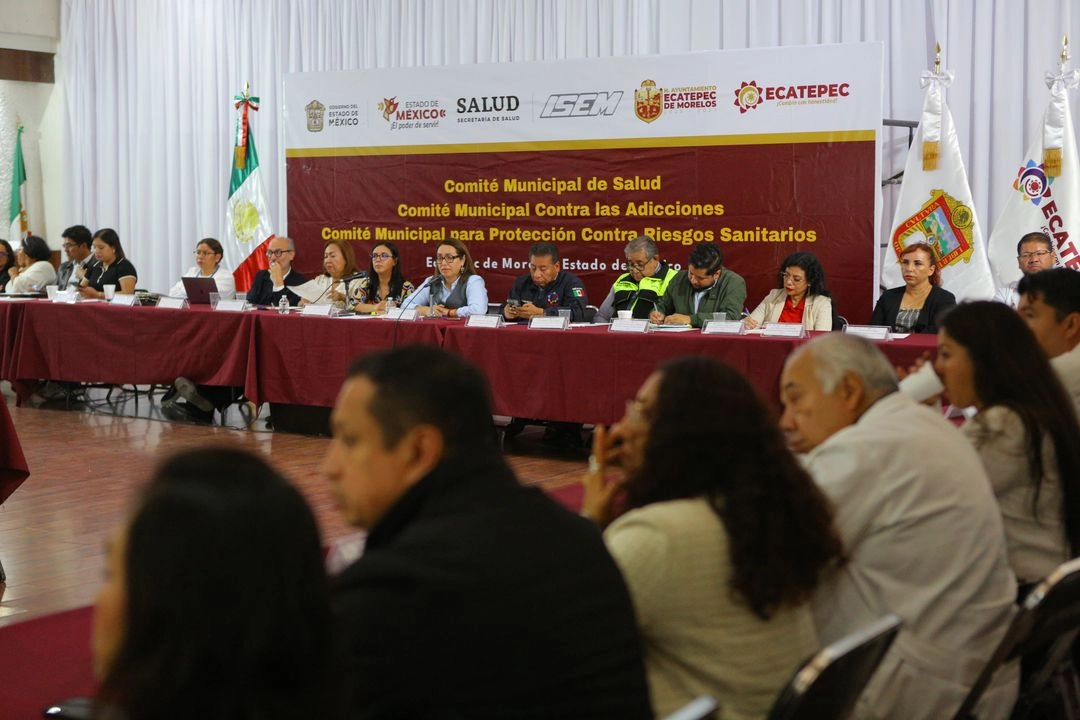 Segunda sesión ordinaria de los comités municipales de Salud, Contra las Adicciones y de Protección Contra Riesgos Sanitarios, realizada en Ecatepec