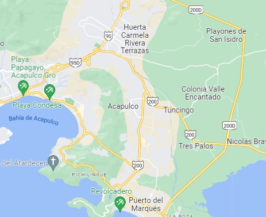 Autoridades de Acapulco informaron que un hombre fue abatido durante un agresión a elemento del Ejército. Foto Google Maps
