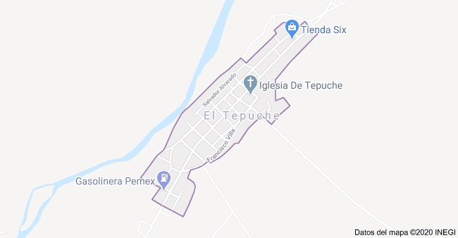 Al menos 16 muertos han dejado los enfrentamientos en El Tepuche, Sinaloa. Imagen de Google Maps