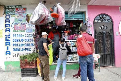 Tienda en San Salvador Cuauhtenco, Milpa Alta, donde se tienen registrados 63 casos de Covid-19 activos. Foto Luis Castillo