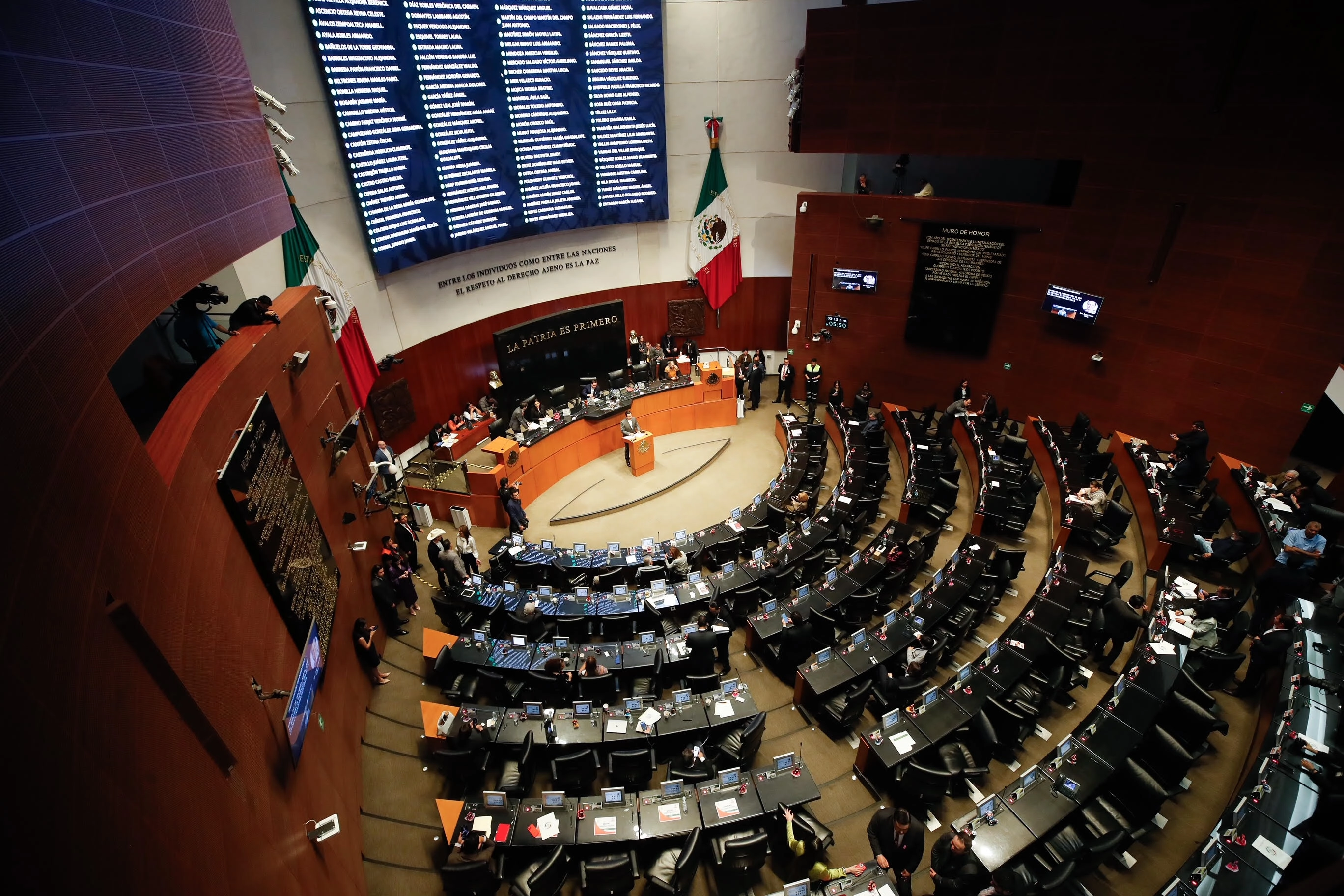 Aspectos de la sesión del Senado en CDMX, el 18 de febrero de 2025. Foto 