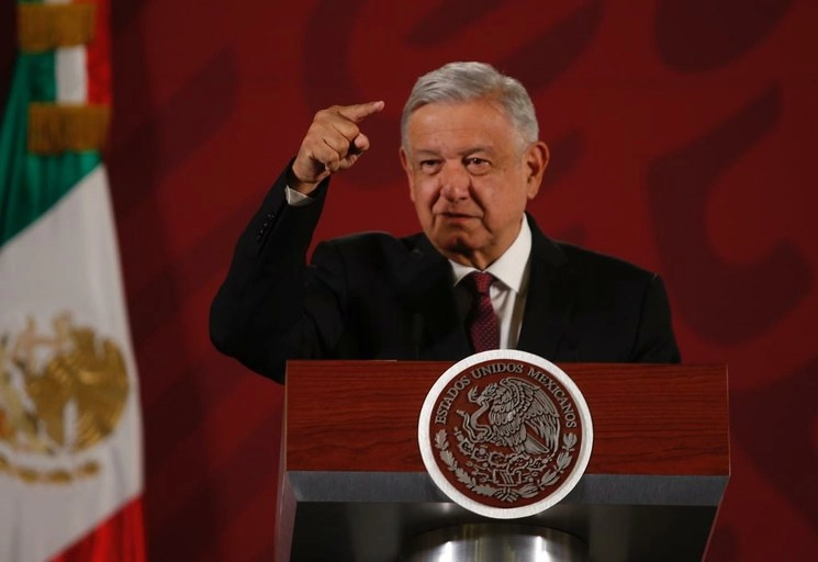 El presidente Andrés Manuel López Obrador durante conferencia de prensa este 23 de abril de 2020. Foto Yazmín Ortega