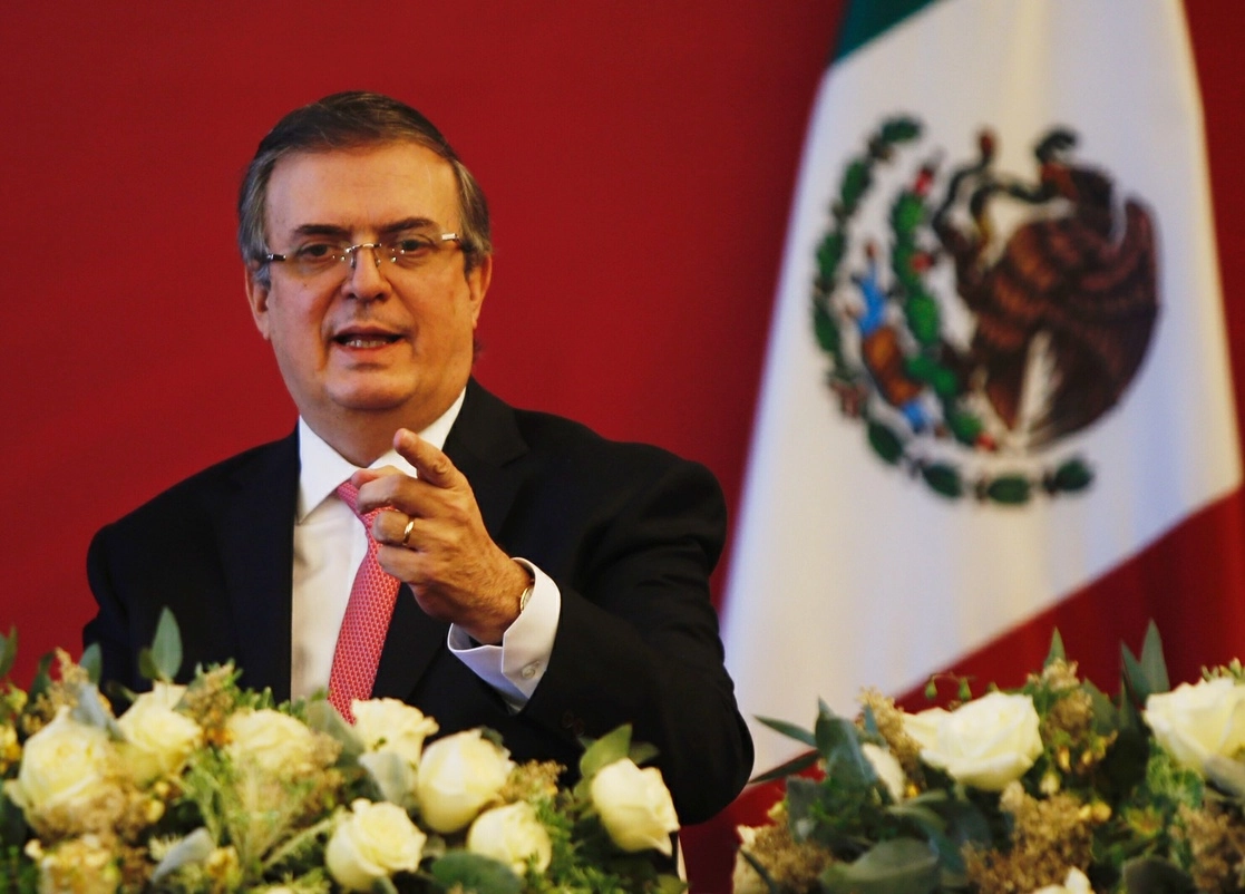 El titular de Relaciones Exteriores, Marcelo Ebrard durante conferencia de prensa Foto Guillermo Sologuren