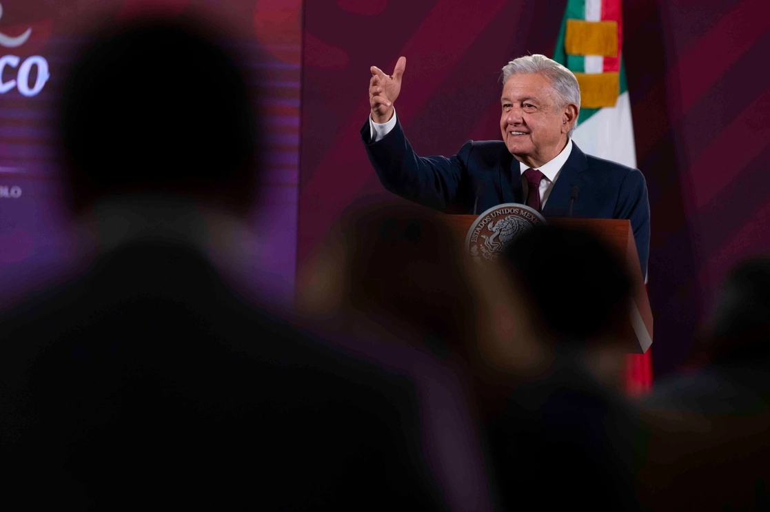 El presidente López Obrador al ofrecer esta mañana su conferencia de prensa, en Palacio Nacional, el 25 de enero de 2023. Foto cortesía Presidencia  