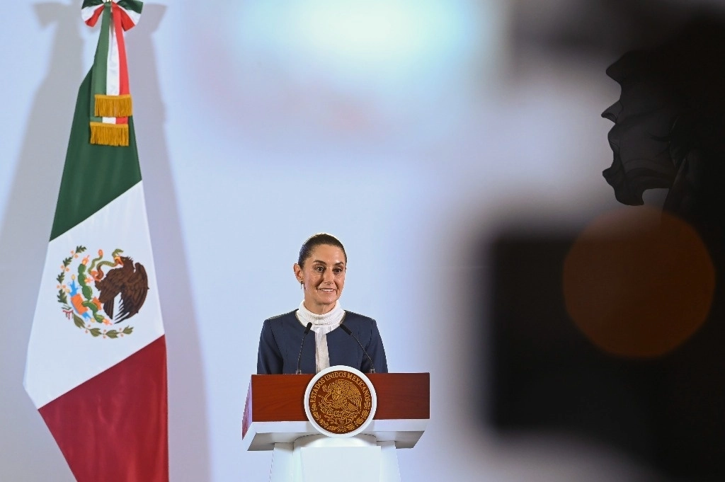 La presidenta Claudia Sheinbaum durante su conferencia matutina en Palacio Nacional, en la Ciudad de México, el 20 de noviembre de 2024. Foto cortesía Presidencia