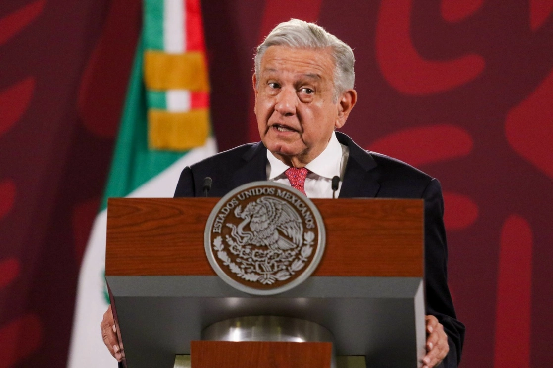 El presidente Andrés Manuel López Obrador durante su conferencia de esta mañana de lunes 7 de noviembre. Foto Cuartoscuro 