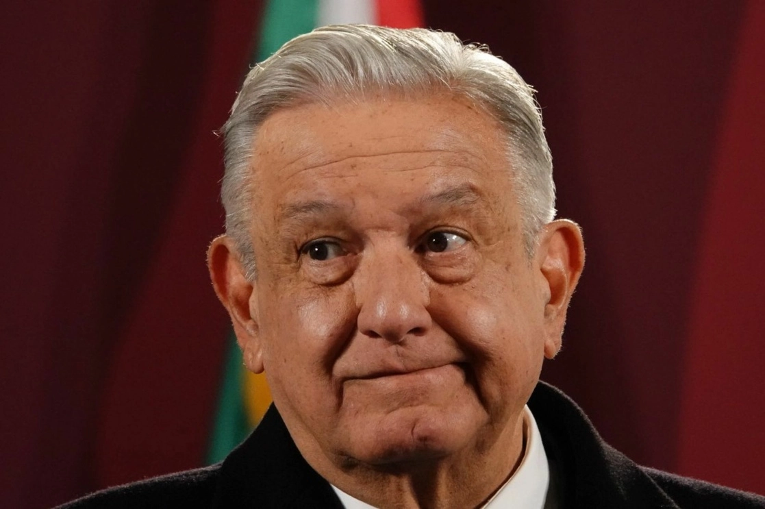 El presidente López Obrador, durante su conferencia de esta mañana desde Palacio Nacional. Foto Cuartoscuro