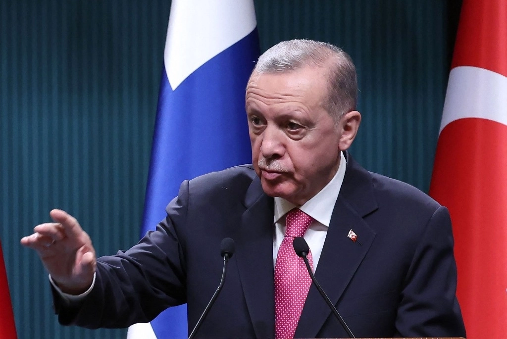 El presidente de Turquía, Recep Tayyip Erdogan durante una conferencia. Foto Afp 