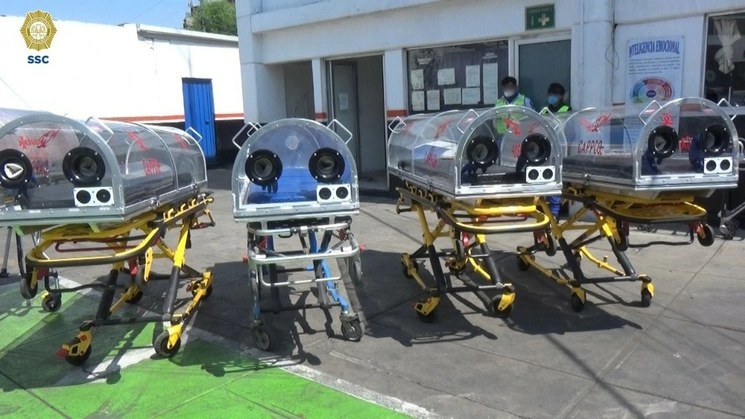 El ERUM cuenta con doce cápsulas móviles para dar atención a los ciudadanos que presentan síntomas relacionados con el Covid-19. Foto cortesía de la SSC