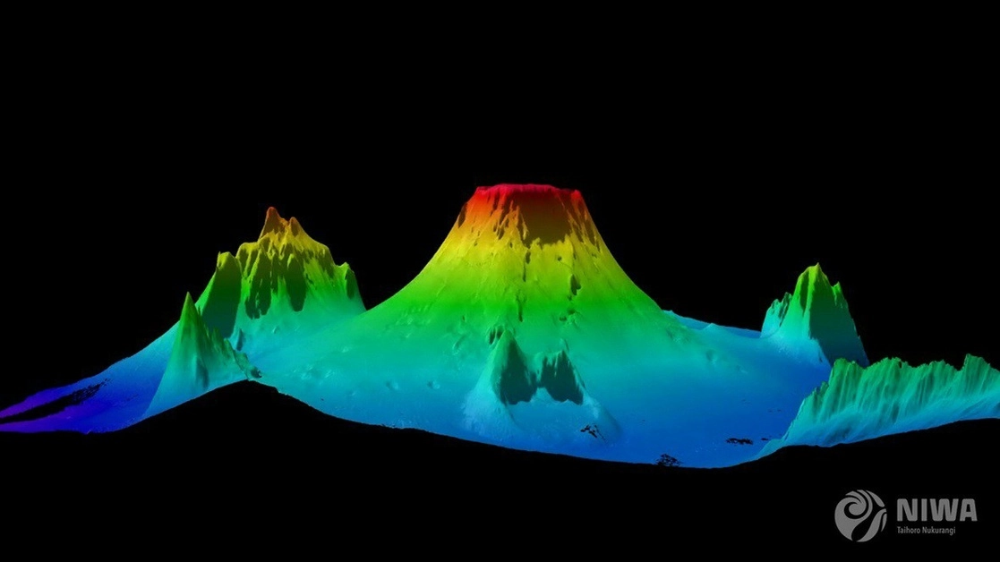 Mapa batimétrico 3D del volcán Hunga Tonga-Hunga Ha'apai. Foto Europa Press