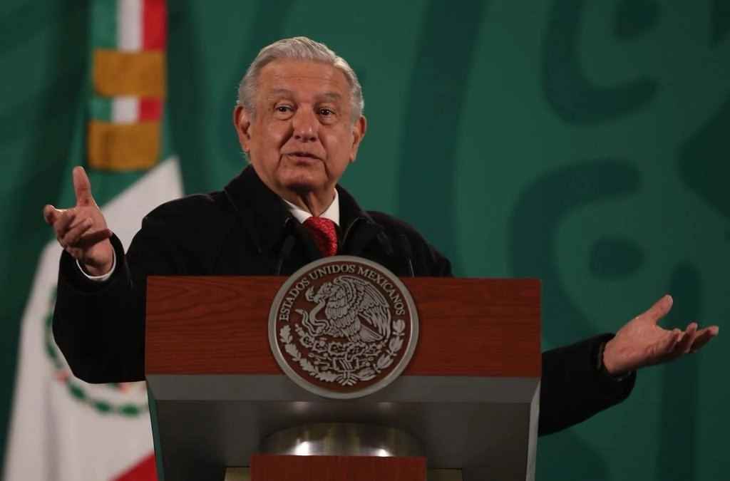 El presidente Andrés Manuel López Obrador durante su conferencia matutina en Palacio Nacional, en la Ciudad de México, el 15 de diciembre de 2021. Foto José Antonio López