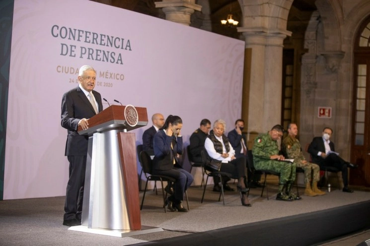 "Quiero ir a agradecer al gobierno de EU y al presidente Trump por el apoyo que hemos recibido para enfrentar la pandemia de coronavirus", expuso el Presidente. Foto cortesía del Gobierno capitalino