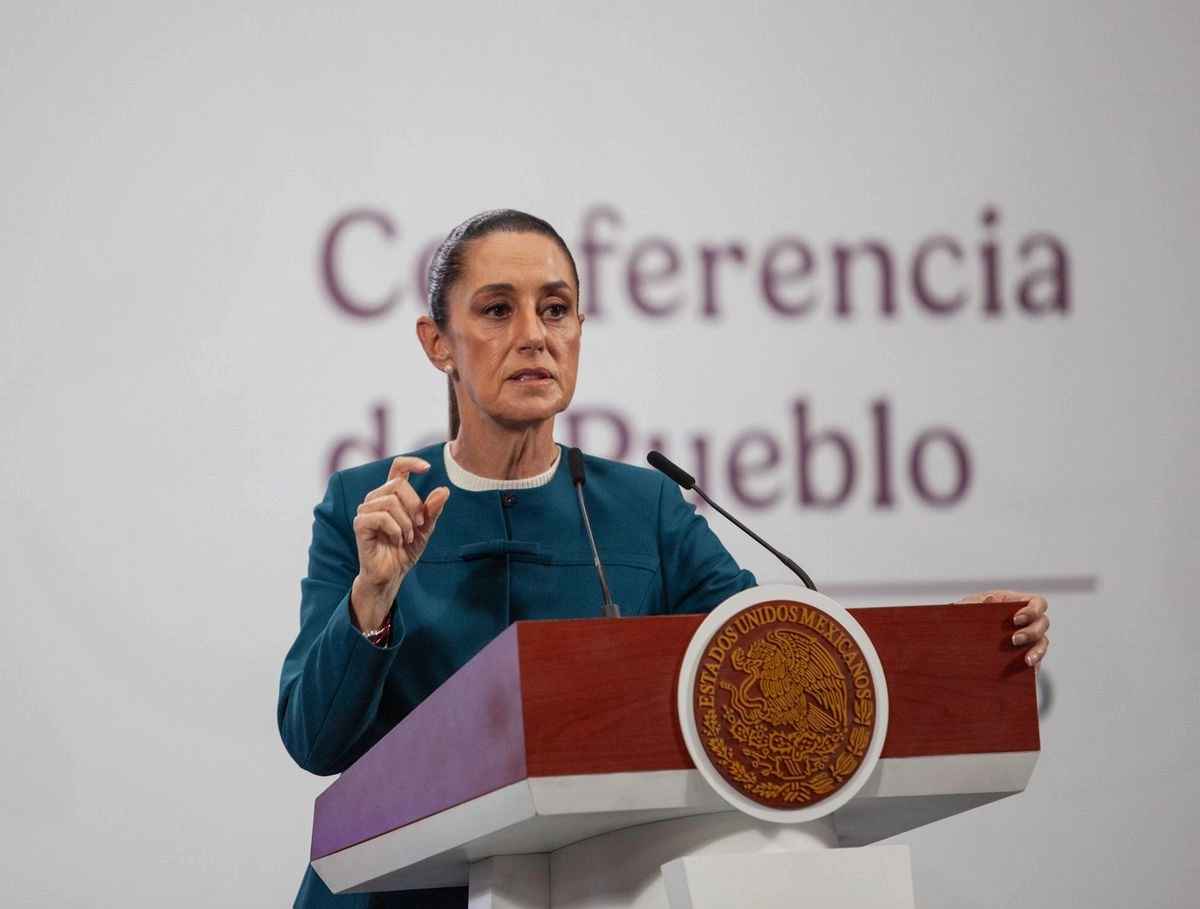 La presidenta Claudia Sheinbaum, durante su conferencia de este lunes 28 de julio, desde Palacio Nacional 