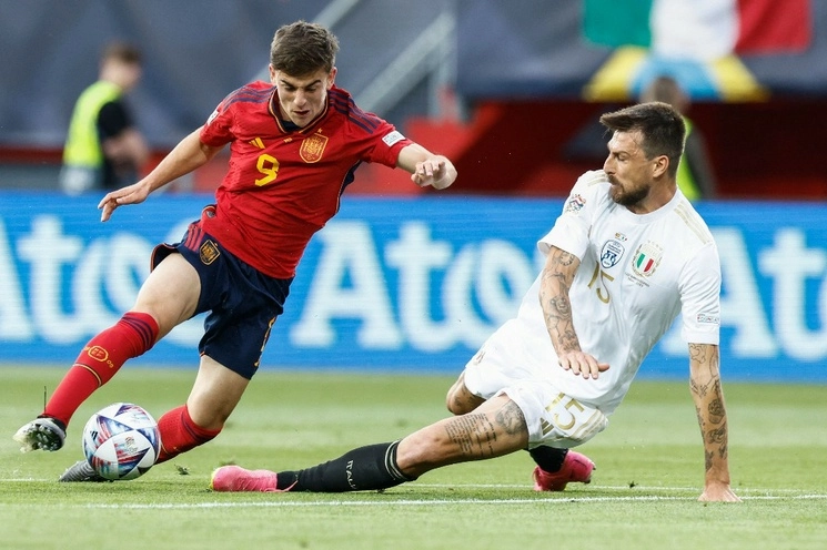 España e Italia disputaron una de las semifinales de La Liga de Naciones de la UEFA, el 15 de junio de 2023. Foto Afp
