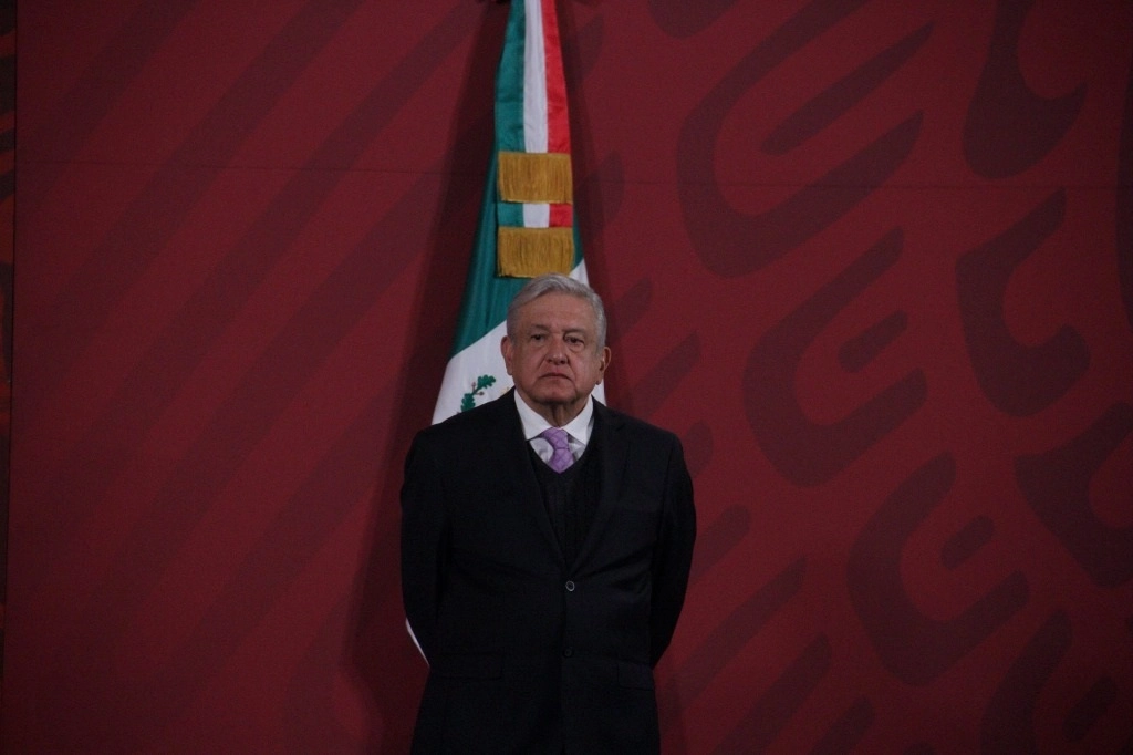 El presidente López Obrador, en la conferencia de esta mañana desde Palacio Nacional. Foto Cuartoscuro 