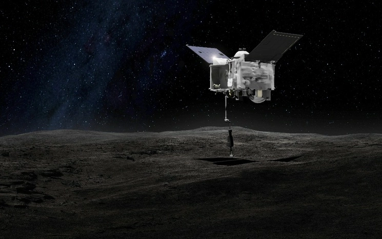 La cápsula espacial de la NASA que transporta una muestra de material rocoso recogido de la superficie de un asteroide hace tres años se precipitó hacia la Tierra este fin de semana con destino a una ardiente caída en picada a través de la atmósfera y un aterrizaje en paracaídas en el desierto de Utah el domingo. Foto NASA / Centro de vuelos espaciales Goddard vía Ap