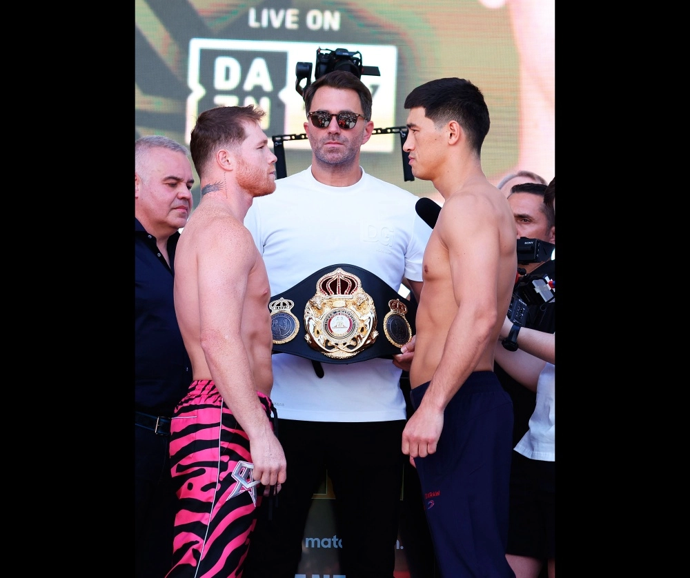 Ambos boxeadores se declararon listos para el combate en el T-Mobile Arena. Foto Afp