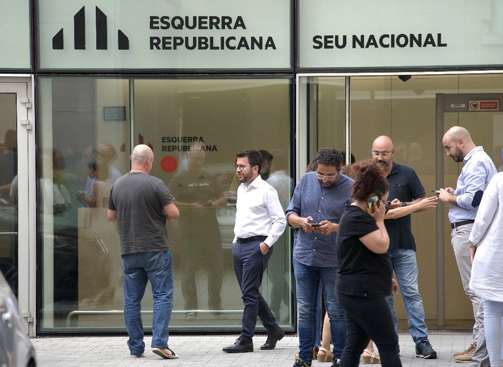 Sede de  Esquerra Republicana de Catalunya (ERC), en Barcelona, ​​Cataluña, España.Foto Europa Press