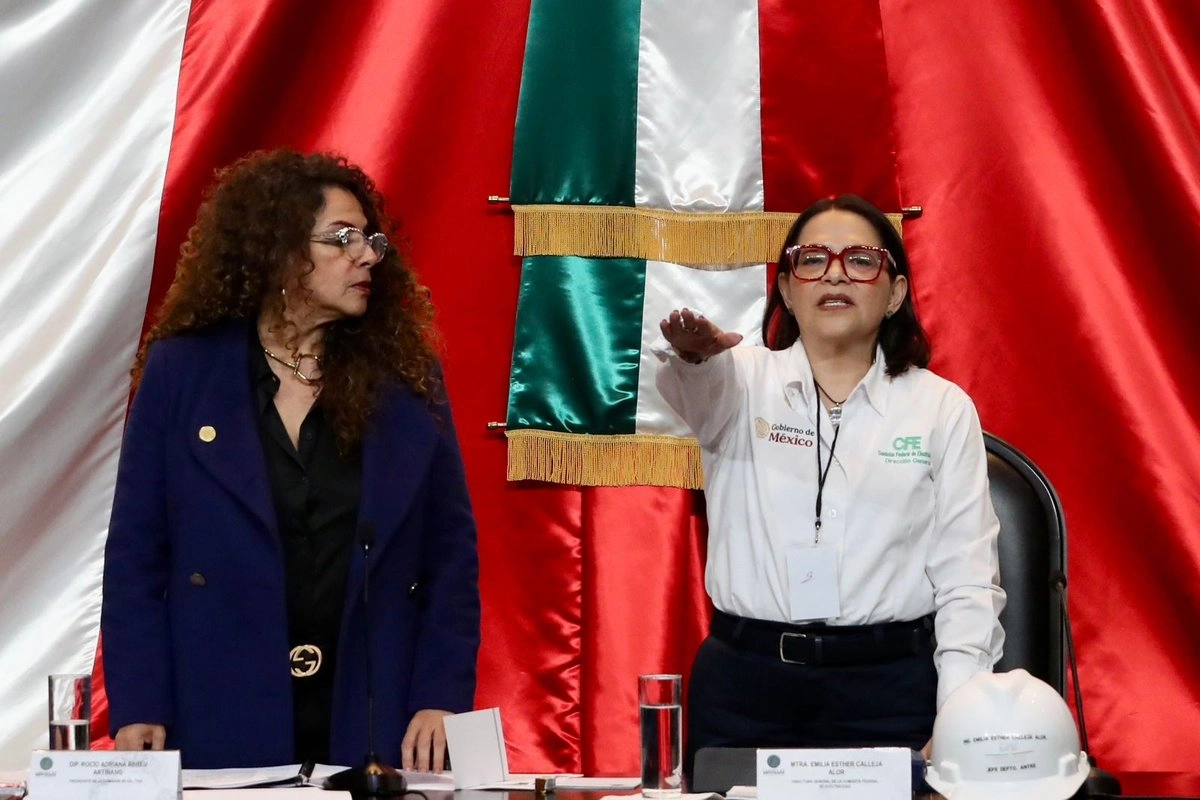 Emilia Esther Calleja Alor, directora general de CFE en su comparecencia en la Cámara de Diputados en el marco del primer informe de gobierno. 