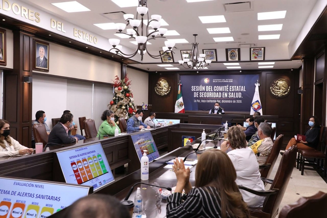 El Comité Estatal de Seguridad en Salud de Baja California Sur acordó un protocolo para evitar contagios de Covid-19 en actos políticos. Fotos Gobierno de BCS