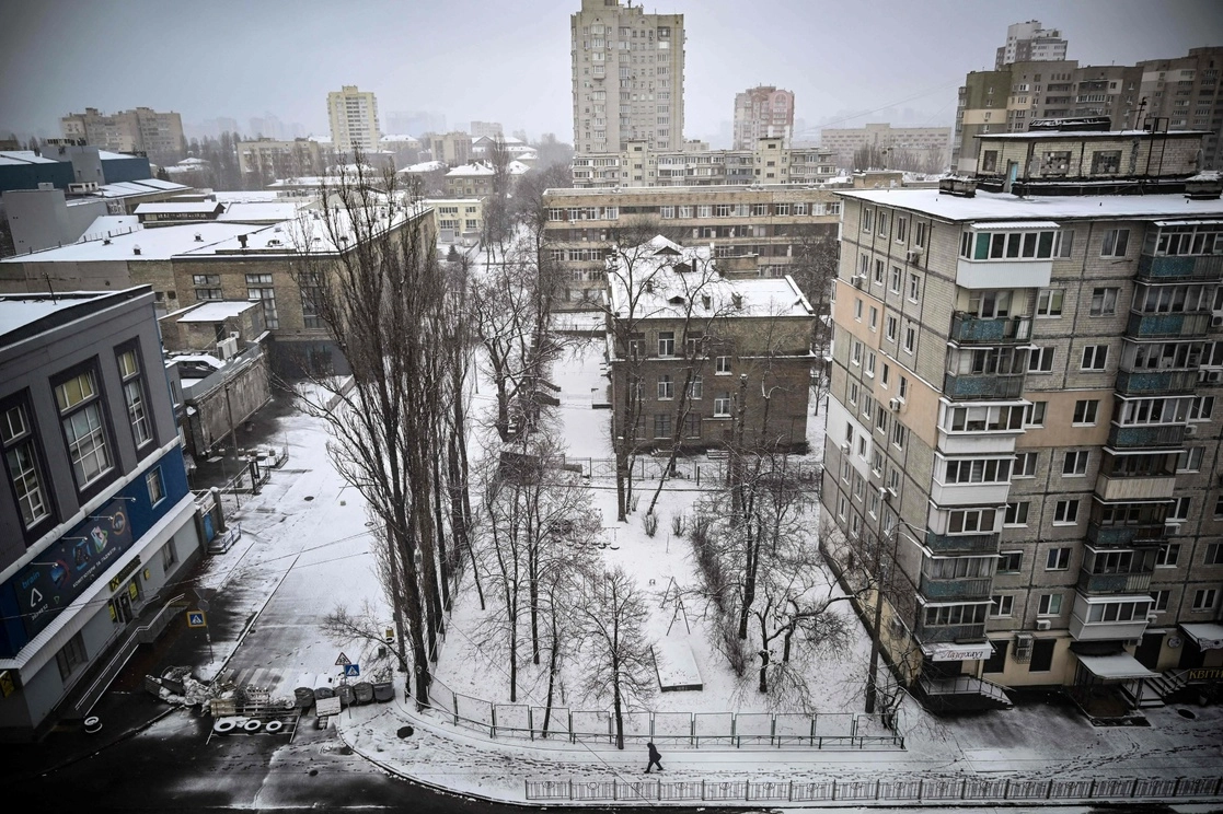 Calles vacías en Kiev la capital de Ucrania el 1 de marzo de 2022.  Foto Afp
