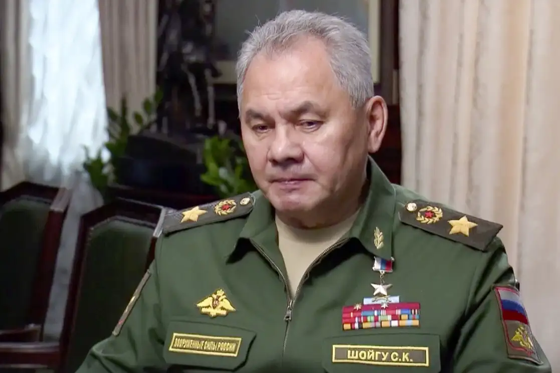 El ministro de Defensa ruso, Sergei Shoigu, hoy durante una conferencia televisada en Moscú. Foto Ministro de Defensa Ruso vía Ap