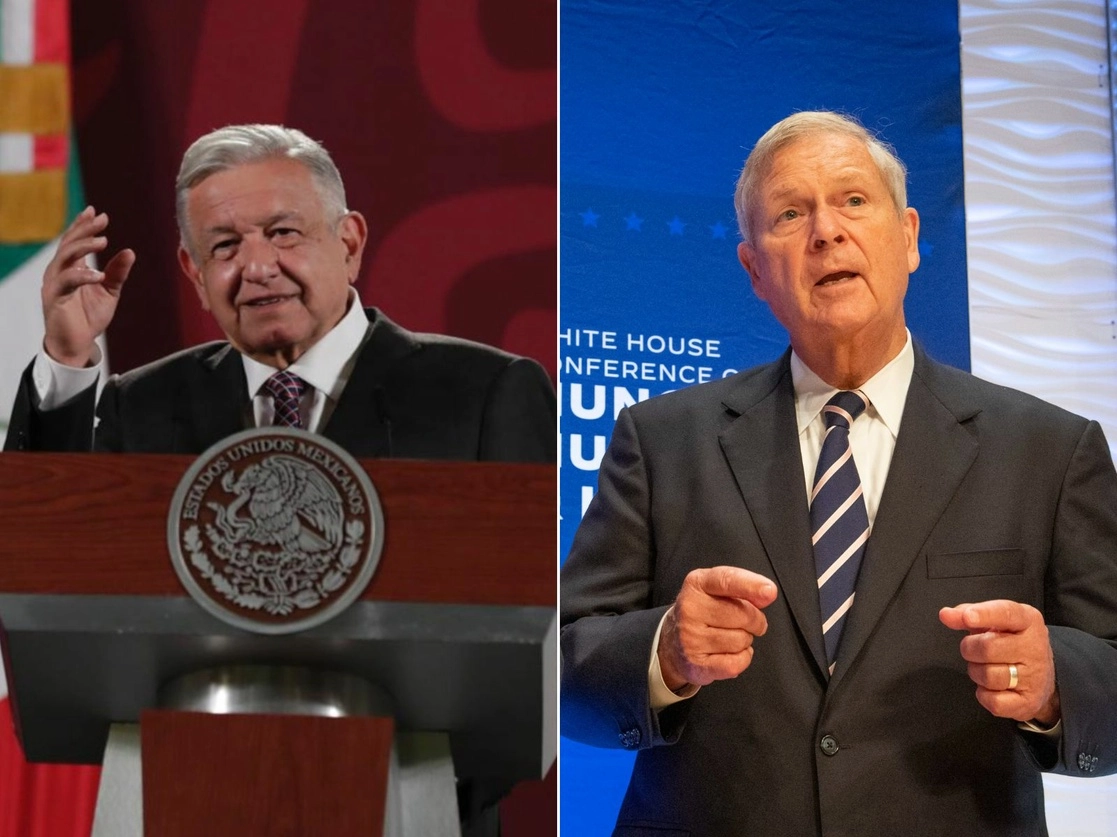El presidente de México, Andrés Manuel López Obrador, informó que se reunirá este lunes con el secretario de Agricultura de Estados Unidos, Tom Vilsack, en la Ciudad de México, el 28 de noviembre de 2022. Foto Roberto García Ortiz y tomada del Twitter de @SecVilsack
