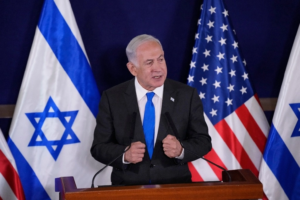  "Esto va a seguir", dijo el primer ministro israelí, Benjamin Netanyahu, a soldados desplegados frente a la Franja de Gaza. Foto Ap / Jacquelyn Martin, Pool