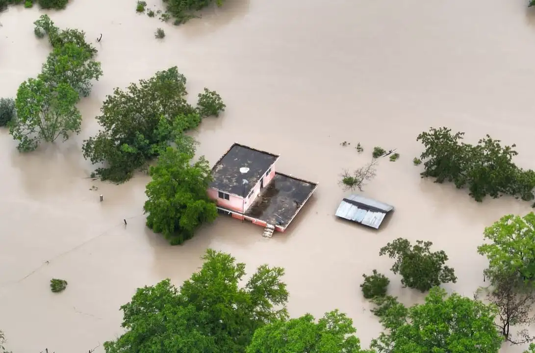 Comunidad La Morita, municipio de Xicoténcatl, Tamaulipas, tras el paso de la tormenta tropical ‘Barry’. En Tampico desalojaron a dos mil familias. Foto 