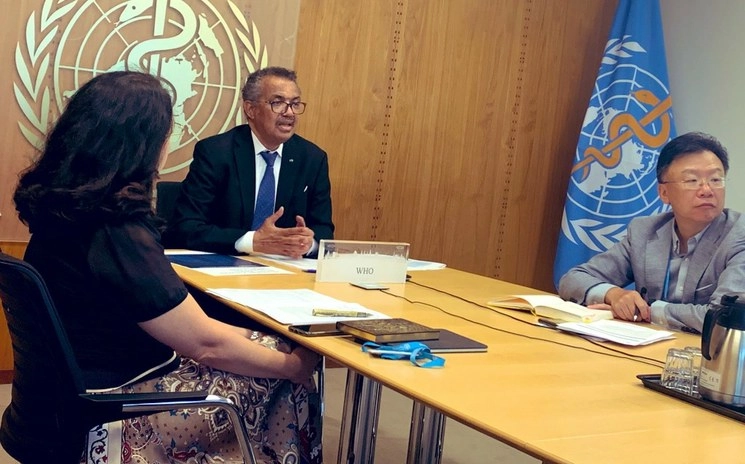 Dr. Tedros Adnahom Ghebreyesus, director general de la Organización Mundial de la Salud. Foto Tomada del Twitter @TerezaKasaeva