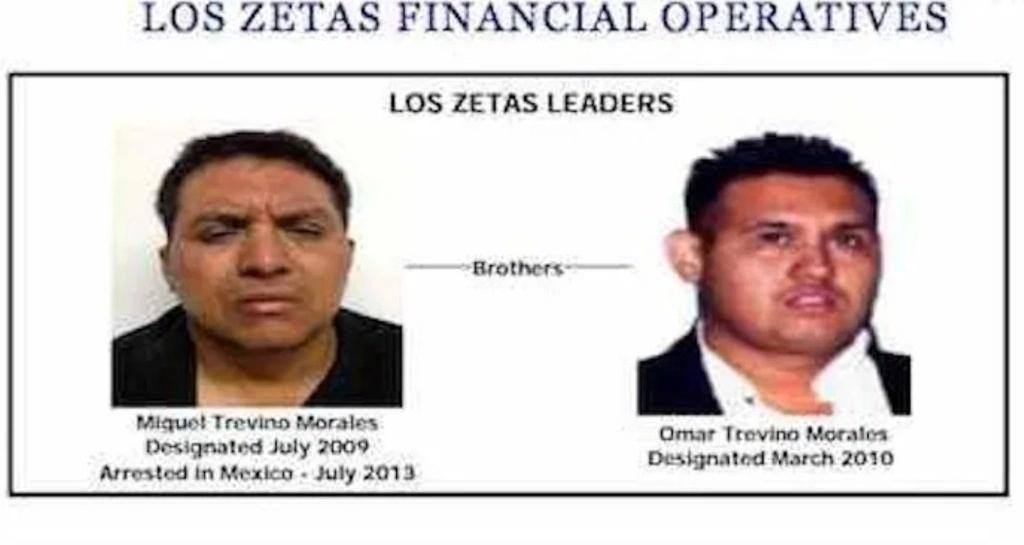 El gobierno de Estados Unidos señaló a estos dos miembros de Los Zetas de seguir delinquiendo desde la cárcel.