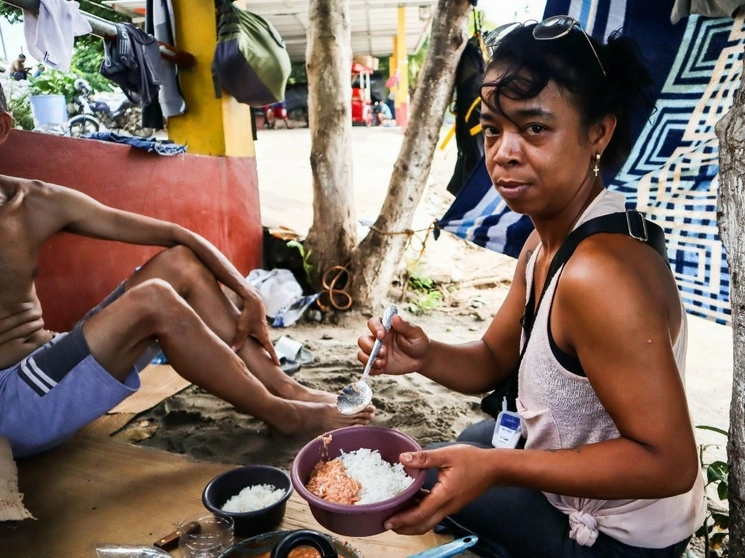 Un grupo de aproximadamente 100 migrantes en su mayoria Venezolanos, acampan en los limites de México y Guatemala. Foto Cuartoscuro 