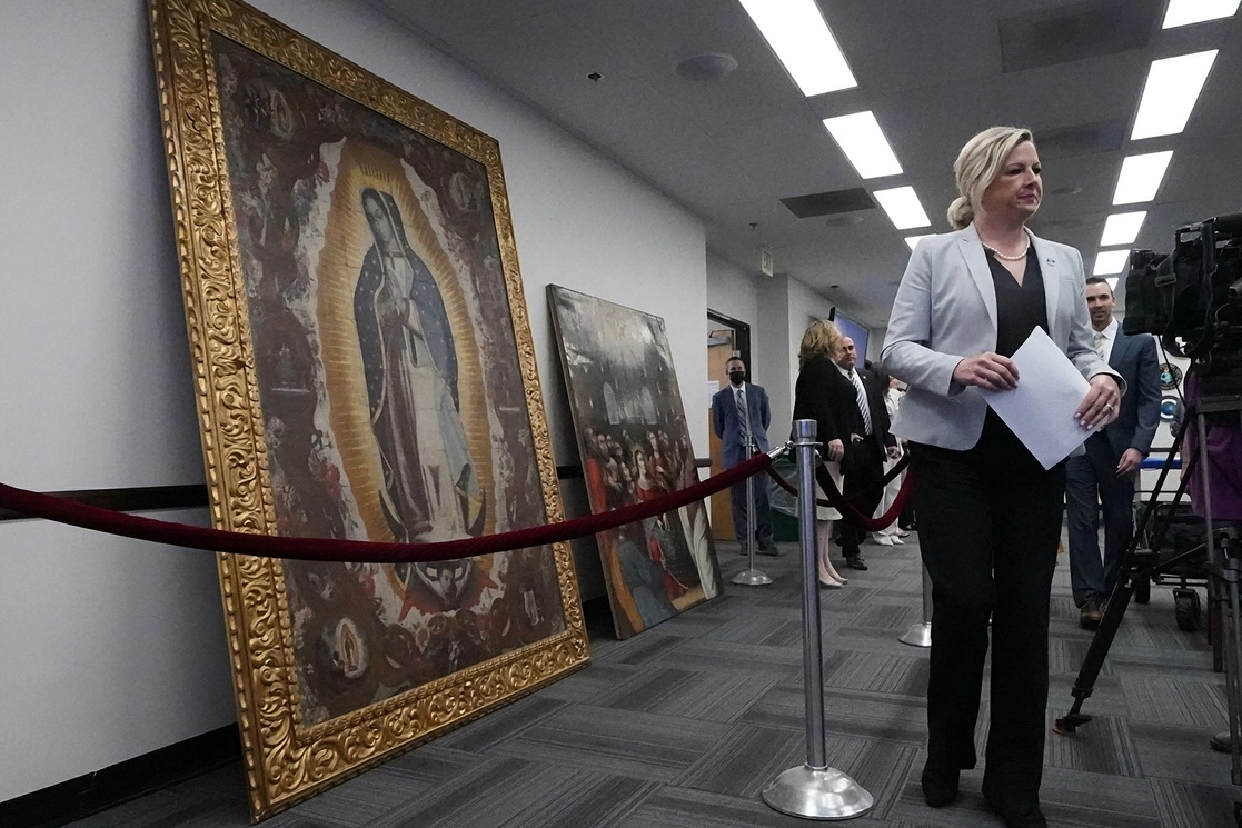 Entre el arte devuelto por EU a Perú se encuentra  una pintura del siglo XVII robada de una iglesia peruana en 1992. Foto Ap